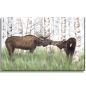 Preview: Stretcher frame canvas 40 x 30 cm  watercolor art print Sweden Sverige moose
